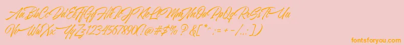 AzkiaDemo-Schriftart – Orangefarbene Schriften auf rosa Hintergrund