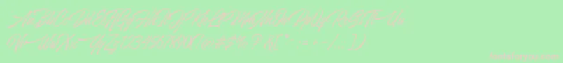 AzkiaDemo Font – Pink Fonts on Green Background