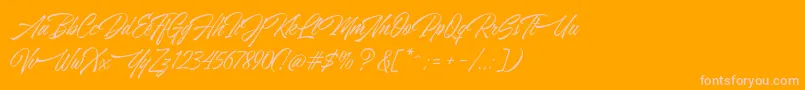 AzkiaDemo Font – Pink Fonts on Orange Background