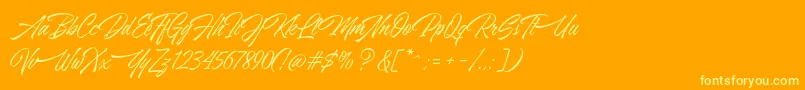 AzkiaDemo Font – Yellow Fonts on Orange Background