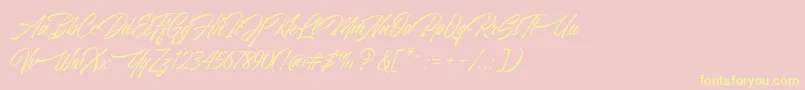 AzkiaDemo Font – Yellow Fonts on Pink Background