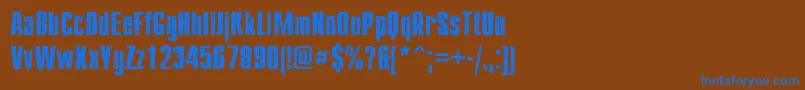 Compactbrokenc Font – Blue Fonts on Brown Background