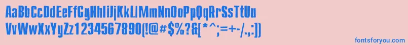 Compactbrokenc Font – Blue Fonts on Pink Background