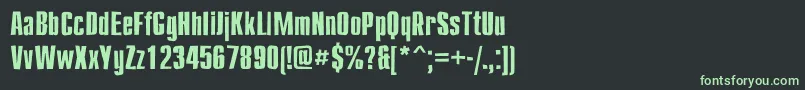 Compactbrokenc Font – Green Fonts on Black Background