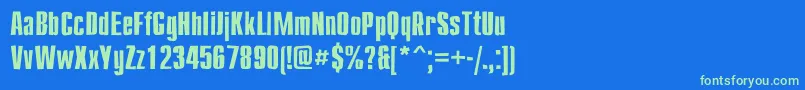 Compactbrokenc Font – Green Fonts on Blue Background