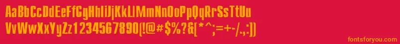 Compactbrokenc Font – Orange Fonts on Red Background