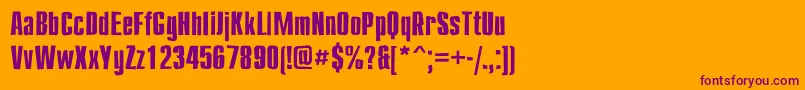 Compactbrokenc Font – Purple Fonts on Orange Background