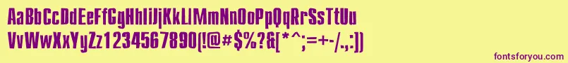 Compactbrokenc Font – Purple Fonts on Yellow Background