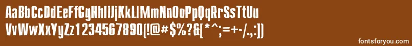 フォントCompactbrokenc – 茶色の背景に白い文字