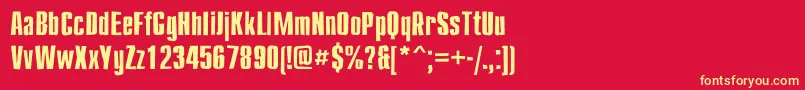 Compactbrokenc Font – Yellow Fonts on Red Background