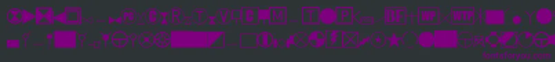 Czcionka EsriAmfmWater – fioletowe czcionki na czarnym tle
