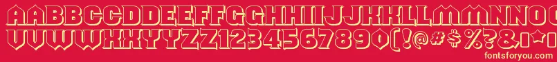 ShouldveknownshadedRegular Font – Yellow Fonts on Red Background