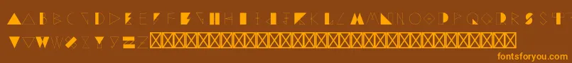 GeoeastonRegular-Schriftart – Orangefarbene Schriften auf braunem Hintergrund