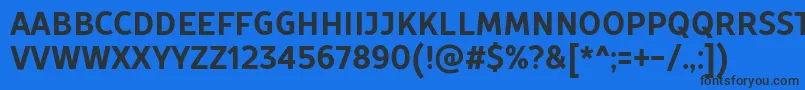 TtProstoSansCondensedBoldDemo Font – Black Fonts on Blue Background