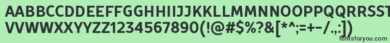 Шрифт TtProstoSansCondensedBoldDemo – чёрные шрифты на зелёном фоне