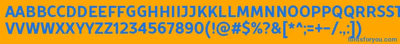 Шрифт TtProstoSansCondensedBoldDemo – синие шрифты на оранжевом фоне