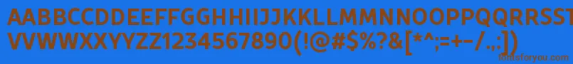 フォントTtProstoSansCondensedBoldDemo – 茶色の文字が青い背景にあります。