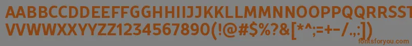 Czcionka TtProstoSansCondensedBoldDemo – brązowe czcionki na szarym tle