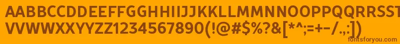 Шрифт TtProstoSansCondensedBoldDemo – коричневые шрифты на оранжевом фоне