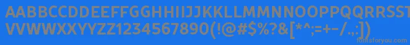 Шрифт TtProstoSansCondensedBoldDemo – серые шрифты на синем фоне