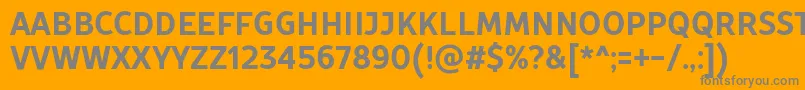 Czcionka TtProstoSansCondensedBoldDemo – szare czcionki na pomarańczowym tle