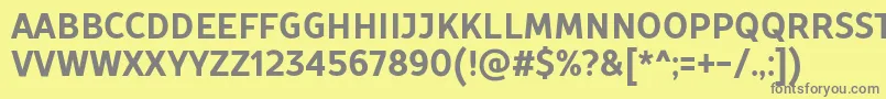 Шрифт TtProstoSansCondensedBoldDemo – серые шрифты на жёлтом фоне