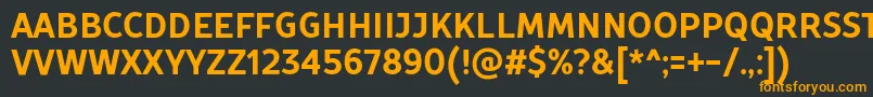 フォントTtProstoSansCondensedBoldDemo – 黒い背景にオレンジの文字