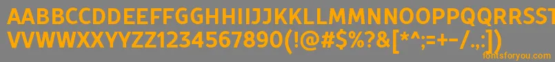 Czcionka TtProstoSansCondensedBoldDemo – pomarańczowe czcionki na szarym tle