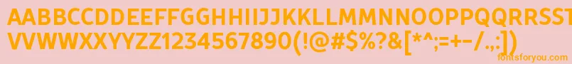 Шрифт TtProstoSansCondensedBoldDemo – оранжевые шрифты на розовом фоне