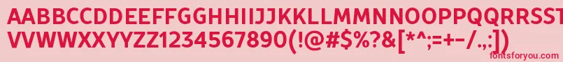 Шрифт TtProstoSansCondensedBoldDemo – красные шрифты на розовом фоне