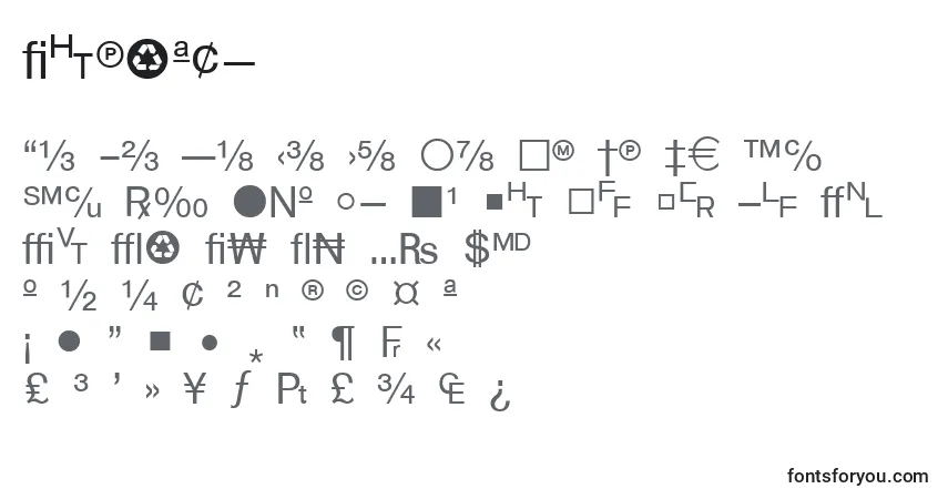 A fonte Wphv04n – alfabeto, números, caracteres especiais