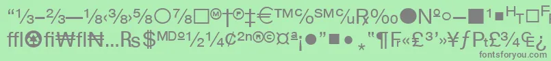 フォントWphv04n – 緑の背景に灰色の文字