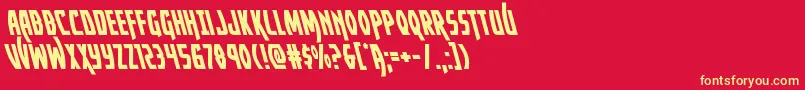Yankeeclipperleft-Schriftart – Gelbe Schriften auf rotem Hintergrund
