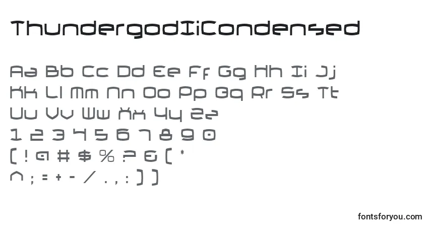 Шрифт ThundergodIiCondensed – алфавит, цифры, специальные символы