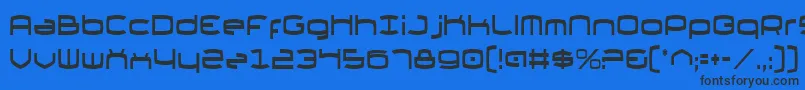 Шрифт ThundergodIiCondensed – чёрные шрифты на синем фоне