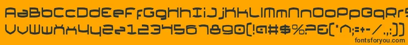 ThundergodIiCondensed-Schriftart – Schwarze Schriften auf orangefarbenem Hintergrund