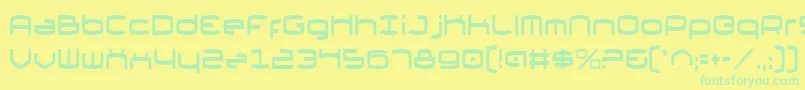 フォントThundergodIiCondensed – 黄色い背景に緑の文字