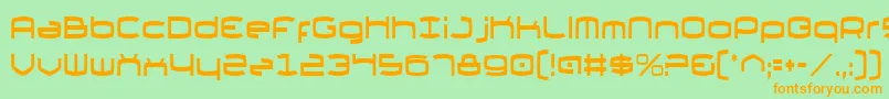 ThundergodIiCondensed Font – Orange Fonts on Green Background