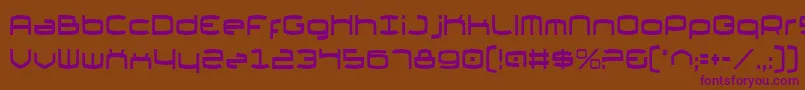 フォントThundergodIiCondensed – 紫色のフォント、茶色の背景