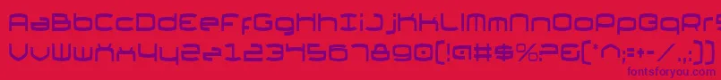 フォントThundergodIiCondensed – 赤い背景に紫のフォント