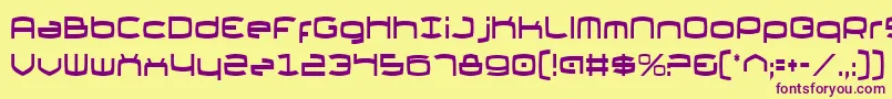 Fonte ThundergodIiCondensed – fontes roxas em um fundo amarelo