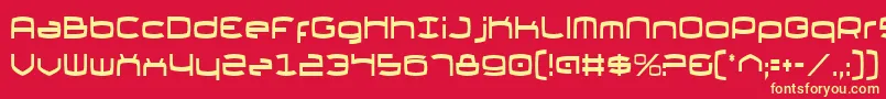 フォントThundergodIiCondensed – 黄色の文字、赤い背景