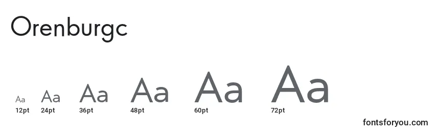 Orenburgc Font Sizes