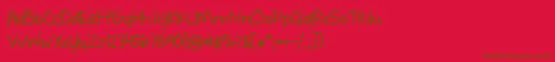 フォントBmdWhateverItTakesBold – 赤い背景に茶色の文字