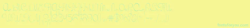 MissStephams Font – Green Fonts on Yellow Background