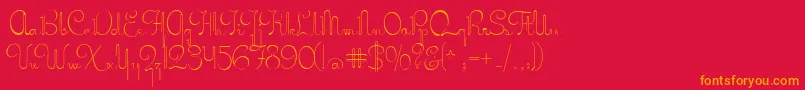 MissStephams Font – Orange Fonts on Red Background