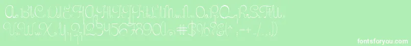 MissStephams Font – White Fonts on Green Background