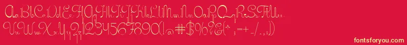 MissStephams Font – Yellow Fonts on Red Background