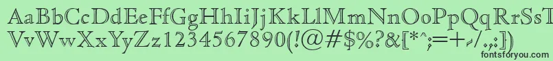 Fonte CedaropenfaceRegular – fontes pretas em um fundo verde