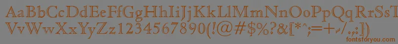 CedaropenfaceRegular-Schriftart – Braune Schriften auf grauem Hintergrund